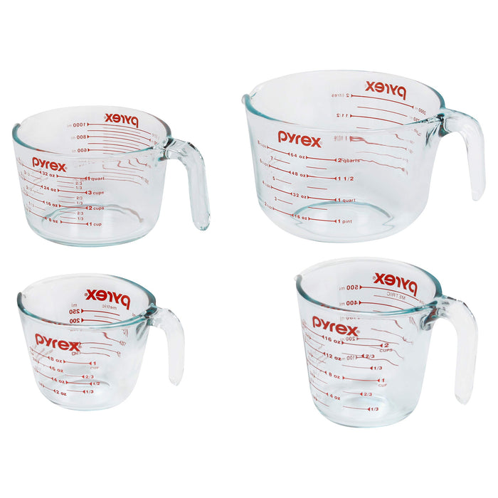 Pyrex 4 Piece Glass Measuring Cup Set, Includes 1-Cup, 2-Cup, 4-Cup, a —  CHIMIYA