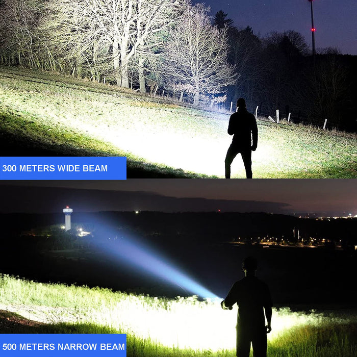 BERCOL Rechargeable LED Flashlights High Lumens, 100000 Lumens