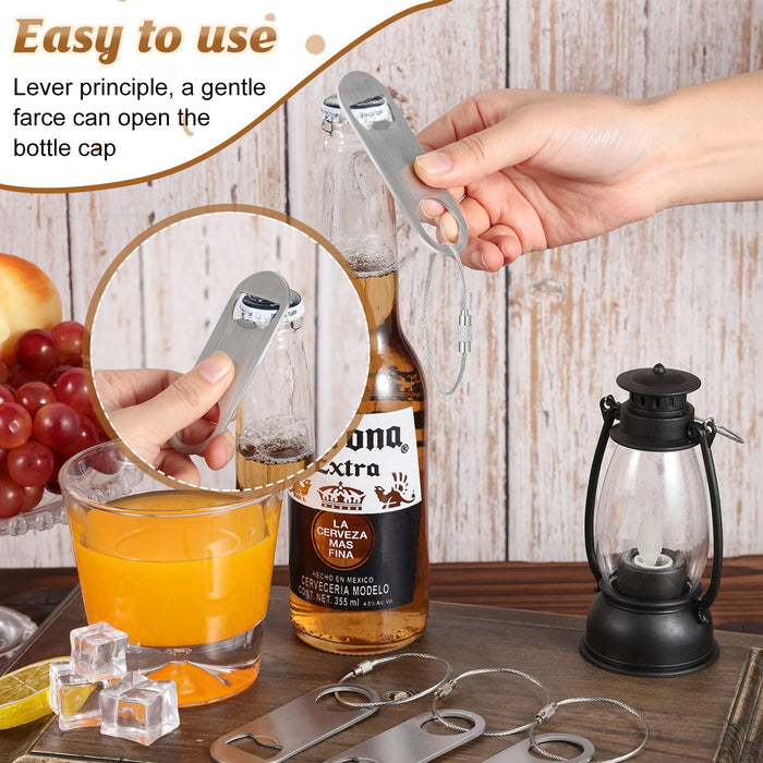 50 Pieces Stainless Steel Flat Bottle Opener with Keychain Beer Opener —  CHIMIYA