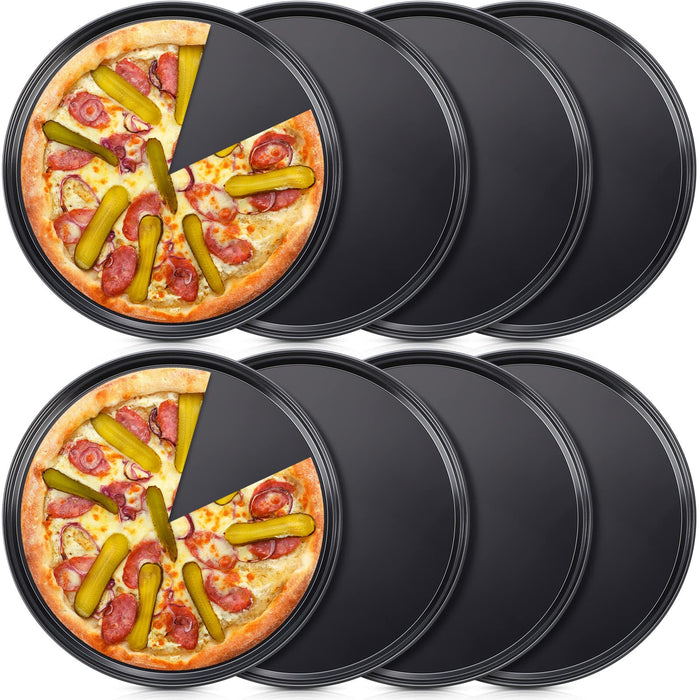 Mini Pie Pans, Black Round Pans For Baking, Carbon Steel Pizza