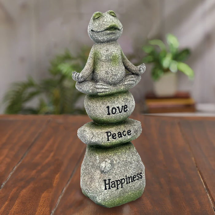 QZHDK Meditating Zen Yoga Frog Figurine Garden Statue , Christmas