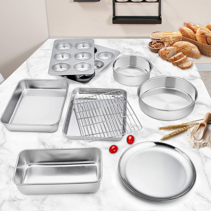 Chef Baking Sheet and Rack Set Stainless Steel Cookie Sheet
