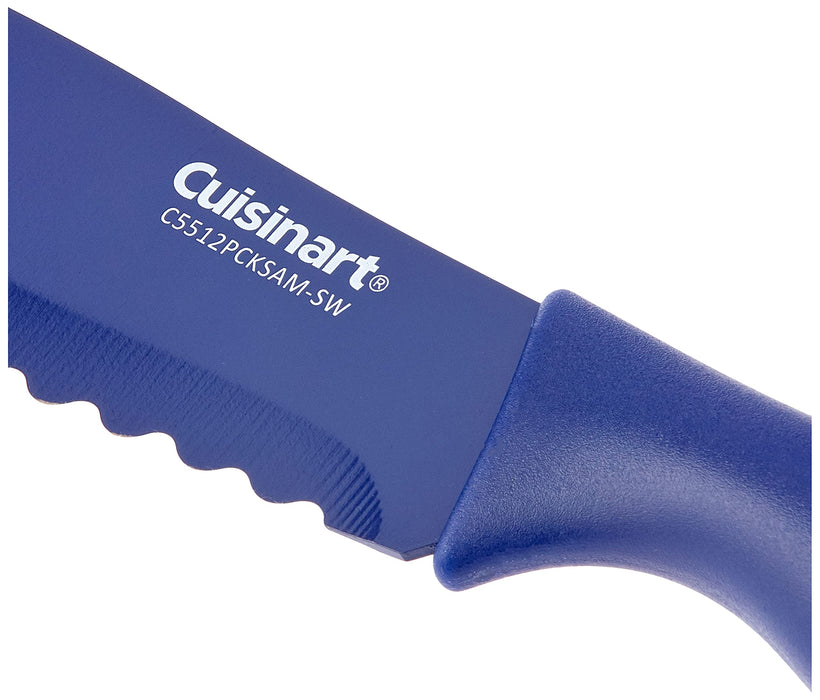 Cuisinart C55-12PCKSAM 12-Piece Ceramic Coated Stainless Steel Knives, Comes with 6-Blades and 6-Blade Guards, Color Coded to Reduce Risk of Cross Contamination, Jewel