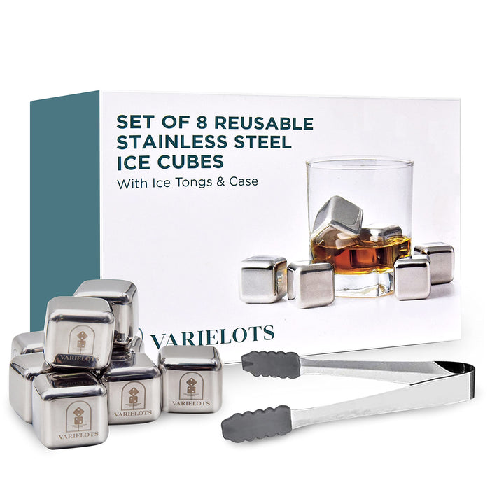 Whiskey Stones Set, High Cooling Technology, Reusable Ice Cubes, Stainless Steel Ice Cubes, Freezable Chilling Stones, Perfect Id