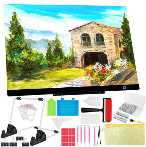 LIRUNQIU A3 Diamond Painting LED Light Pad Kit 5D Diamond Painting Accessories Tool Kit Full Drill for Adults and Kids Supplies Includes Storage Case