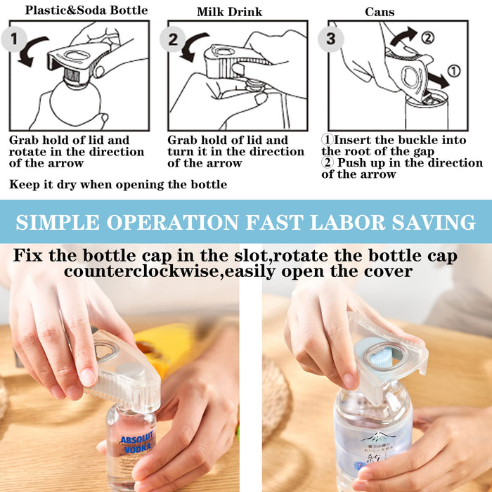 2-Pack Water Bottle Opener Twist Off Caps,Stick to Fridge with Magnetic,Soda Bottle Lid Opener,Beer Bottle Openers,Pull Tab Soup