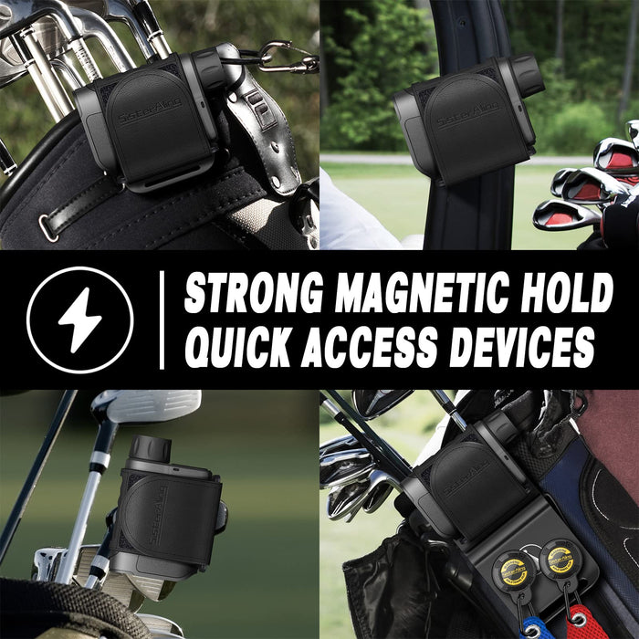 SisterAling Magnetic Rangefinder Strap for Non-Magnetic Golf Rangefinder|Strong Magnet,Slim, Adjustable Size|Securely Holds to Metal Landing Pads,Golf Cart Posts and Golf Clubs for Easy Access