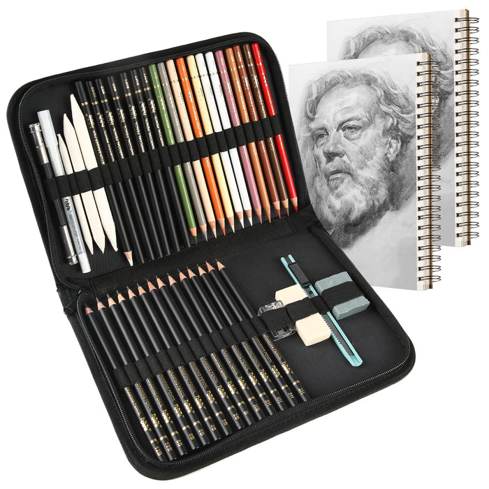 Drawing Pencils and Sketch Book Set - 41pcs Art Supplies Drawing