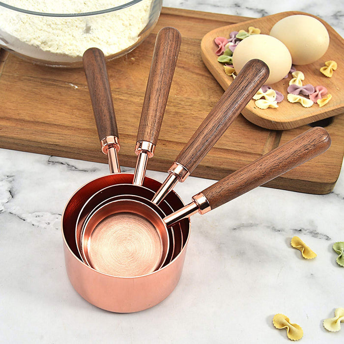 4PCS Stainless Steel Measuring Cups Set, Stackable Metal Measure Cup,  Widely Used Kitchen Dry Food, Cooking Baking Measurements