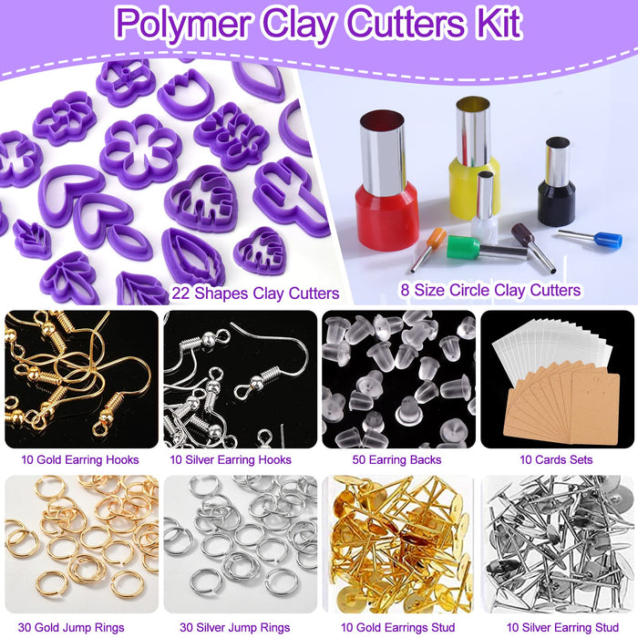 4 Pieces Set Polymer Clay Cutters, Flower Shaped Clay Cutters for