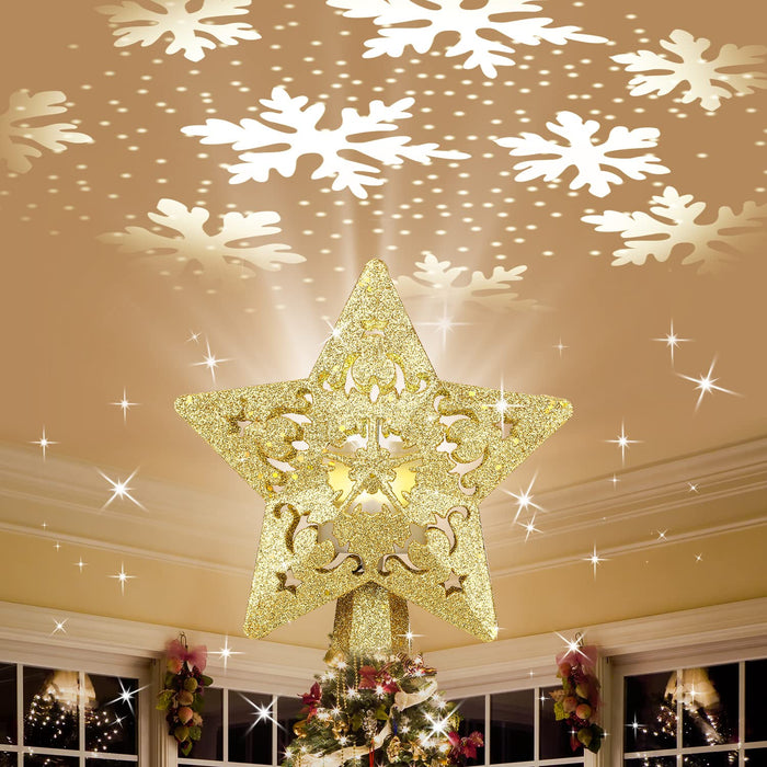 Christmas Tree Toppers Star LED Light Lamps Home Christmas