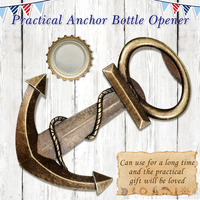 50 Pieces Anchor Bottle Opener, Nautical Theme Beer Wine Bottle Opener Keychain for Birthday, Baby Shower, Wedding Party Favor