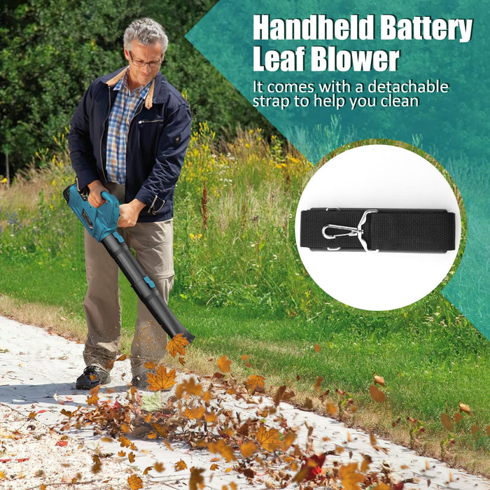 2 × 5.0Ah Battery Leaf Blower - BHY 320 CFM & 180MPH Cordless Electric Leaf Blower with Fast Charger, 6 Variable Speeds, Battery Leaf Blower for Blowing Leaves, Snow Debris and Dust