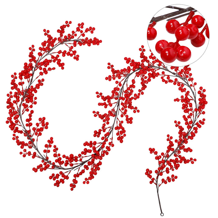Lulu Home Red Berry Garland, 8.9FT Flexible Artificial Christmas Holly —  CHIMIYA