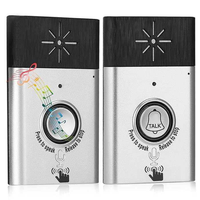 Wireless Intercom Doorbells Two Way Portable Walkie Talkie Operating at Over 600 feet for Home and Offfice Include 1 Receiver Talk Home Doorbell Intercom Kit. Silver