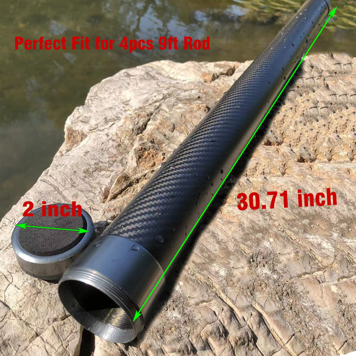 Carbon Fiber Fly Rod Tube Travel Case Fit Size 4 pcs 9 ft Fishing
