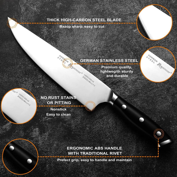 MOFFTI Chef Knife Set with Knife Sharpener, German EN1.4116 Stainless —  CHIMIYA