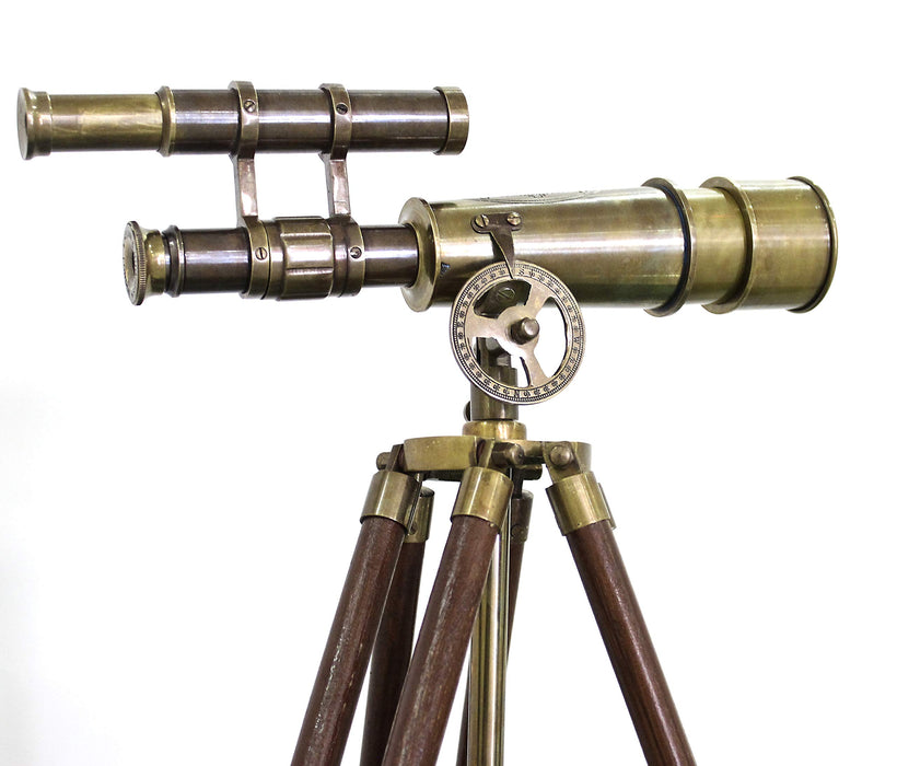 Table Decorative Telescope Vintage Marine Functional Instrument Collectibles Brass Antique Wood Nautical Decor Antique Finish