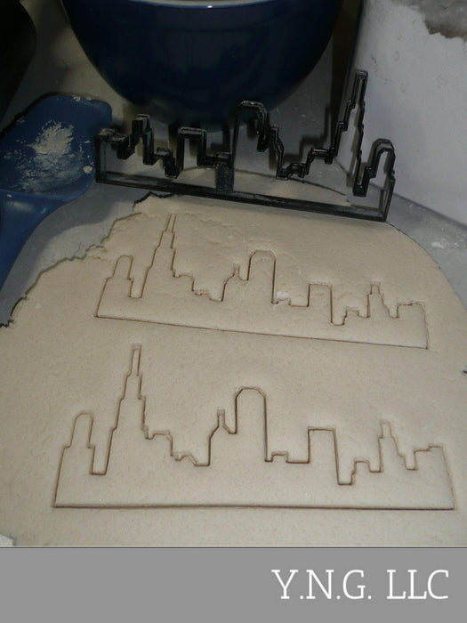Chicago skyline silhouette windy city skyscrapers special occasion cookie cutter baking tool 3d printed made in usa pr3370