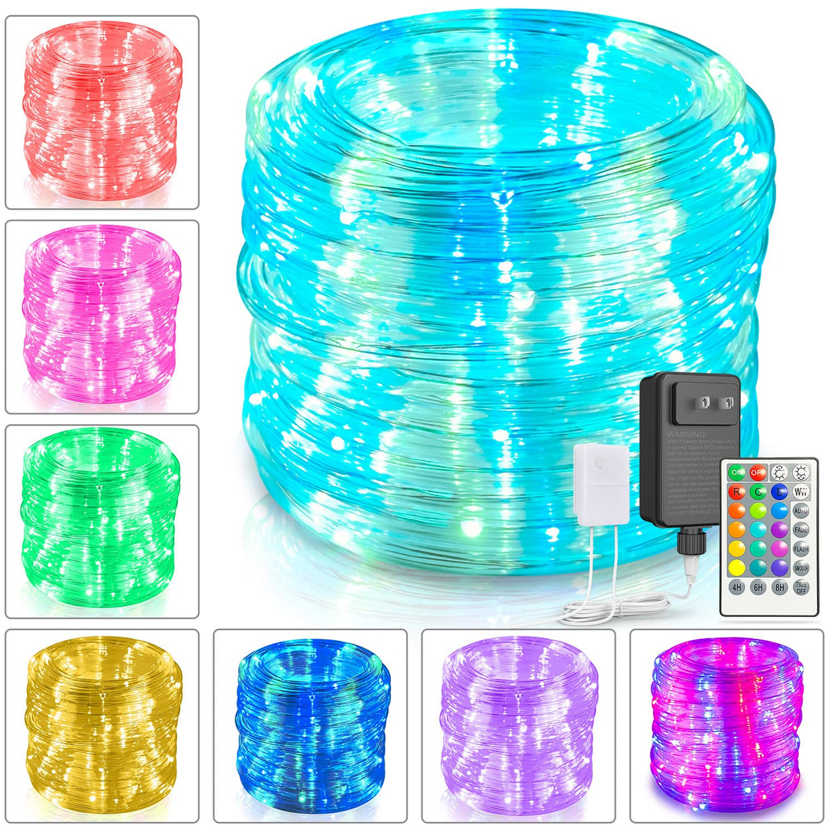 SURLED 99Ft Rope Lights Outdoor, 16 Colors Outdoor String Light