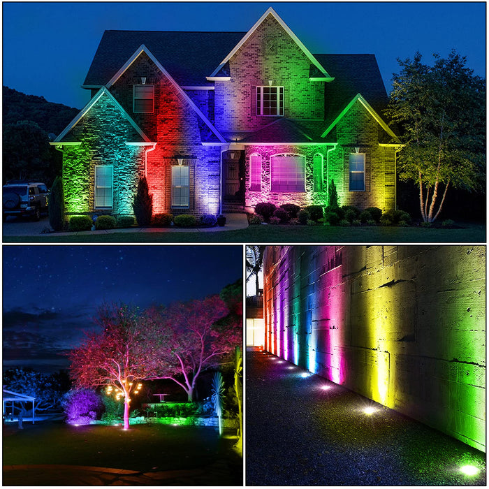 Junview RGB Color Changing Landscape Lights with Connectors 12V-24V 8W Low - 1