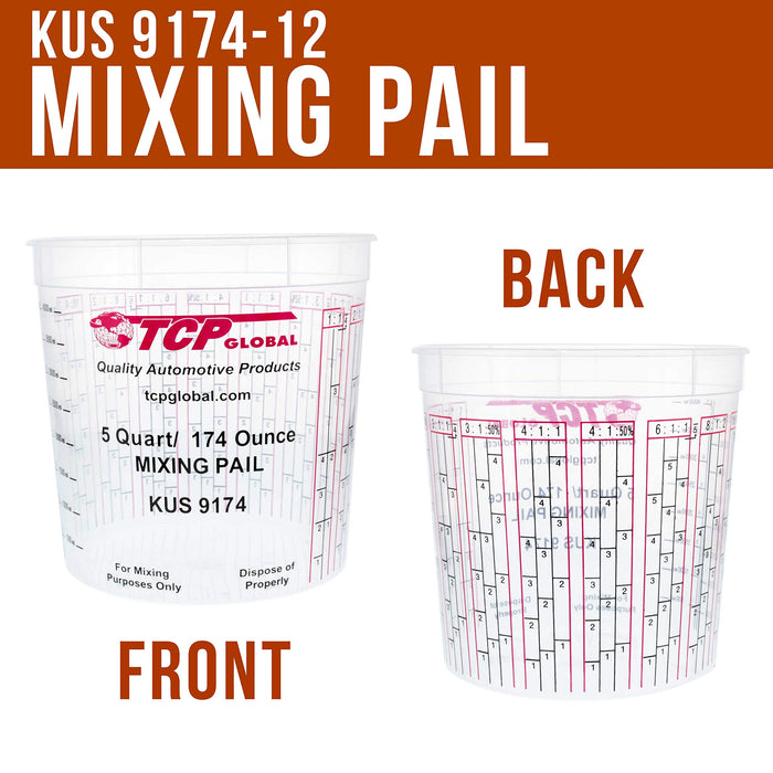 (Full Case of 100 each - Quart (32oz) PAINT MIXING CUPS) by Custom Shop -  Cups are Calibrated with Multiple Mixing Ratios (1-1) (2-1) (3-1) (4-1)