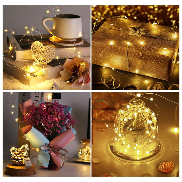 Sanniu Led String Lights, Mini Battery Powered Copper Wire Starry Fairy  Lights, Battery Operated Lights for Bedroom, Christmas, Parties, Wedding