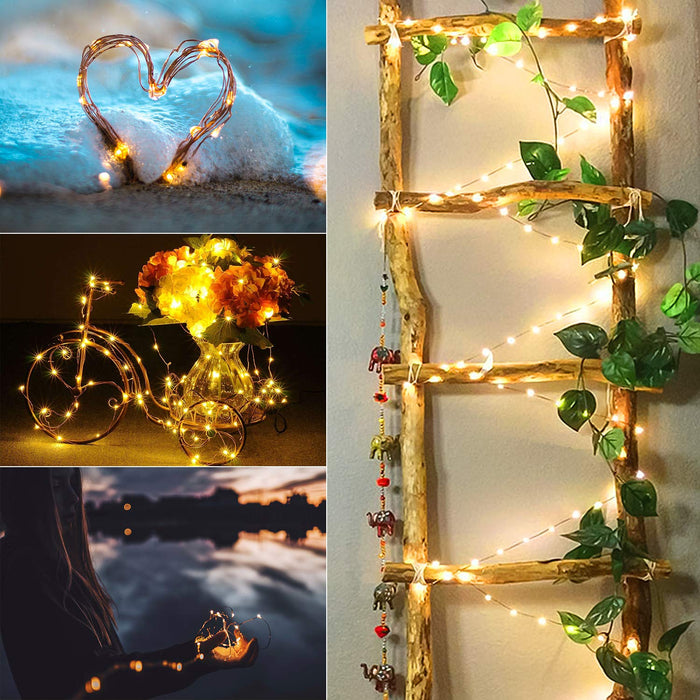 Minetom USB Fairy String Lights with Remote and Power Adapter, 66 Feet 200  Led Firefly Lights for Bedroom Wall Ceiling Christmas Tree Wreath Craft