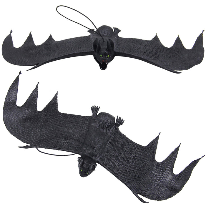 Halloween Hanging Bats Decorations-12Pcs 3 Sizes Realistic Plastic