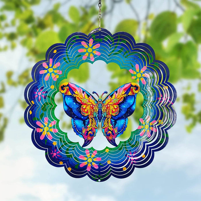 Garden Butterfly Metal Wall Art- Hand Painted Decorative 3D Butt