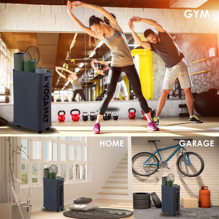 Yoga Mat Holder Wall Mount Home Gym Storage Rack - Fully