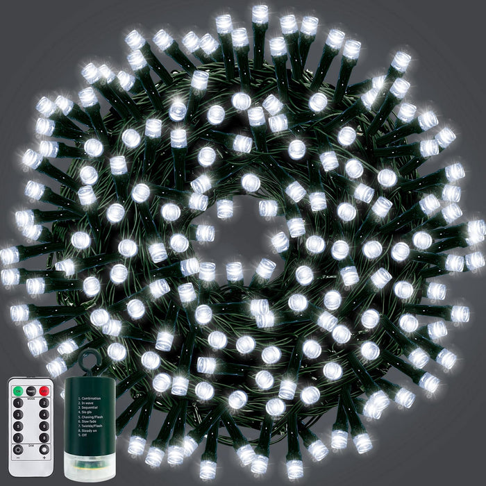 40 Ft-120 Led Christmas Decoration Fairy Lights Battery Operated,Green Wire Mini Light With Waterproof,Timer,Remote Control,8