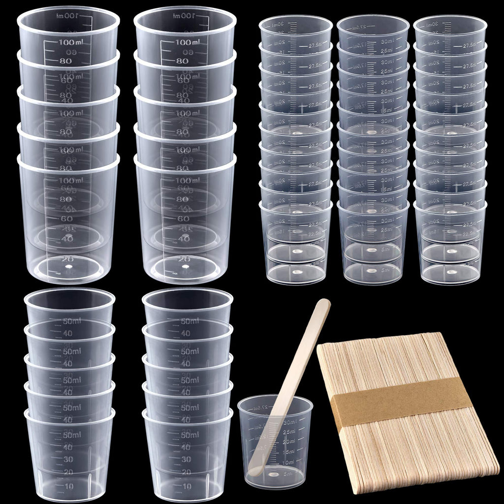 20 Pack Reusable Plastic Mini Mixing Cups For Epoxy Resin 50mL 20mL