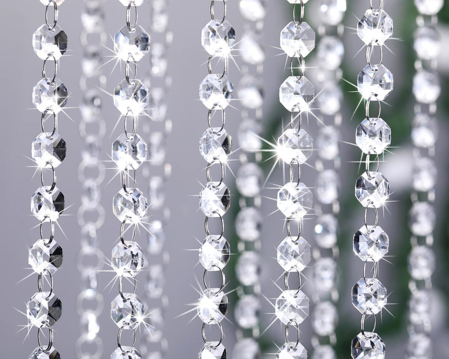 Jishi 33ft Crystal Garland Strands, Hanging Crystal Beads Strings  Decorations for Centerpiece Doorway Clear Acrylic Diamond Chandelier  Prisms, Gem