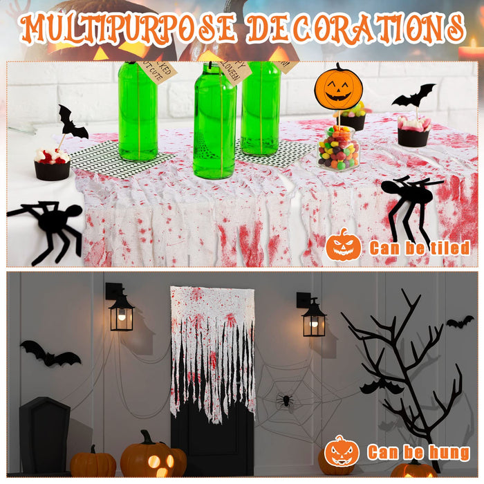 Bloody Halloween Decorations Bloody Door Curtain Bloody Hand Prints Creepy Cloth Doorway Halloween Decorations Bloody Doorway