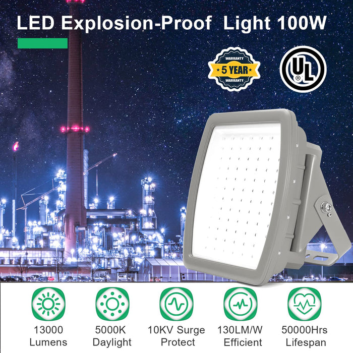 OSTEK 100W LED Flood Light Explosion-Proof led Light 5000K, IP66 Water —  CHIMIYA