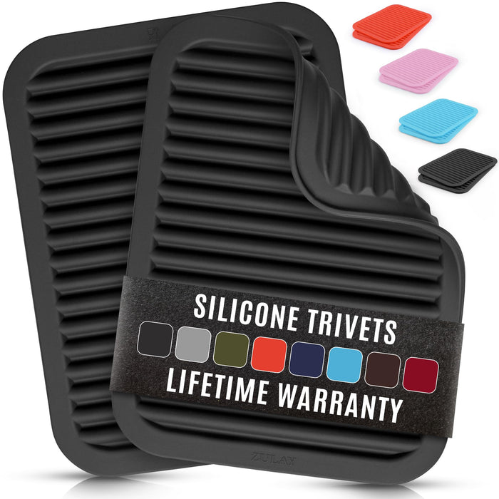 Uniques 2 Pak 9x12 Silione Trivets for Hot Pots and Pans MultiPurpose Versatile Trivet Mat Heat Resistant Silione Trivet Durable