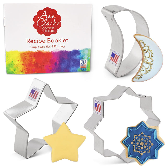 Ramadan Cookie Cutters Eid Mubarak Islamic Ramadan Cookie Cutter Set 3 pc Made in USA by Ann Clark