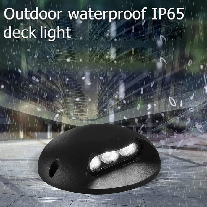 4pcs Waterproof LED Deck Lights, 3W Surface Mount Spotlights, Line Voltage 110V - 240V, Modern Outdoor Landscape Step Lamp, Aluminum Housing Fence Lights Wired ( Color : Red , Size : 3w(111-240v) )