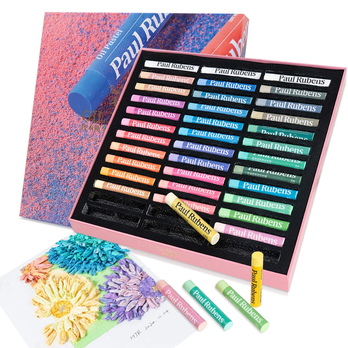 Arteza Oil Pastels for Artists, 60 Soft Oil Pastels in Assorted Colors, Artist Supplies for Blending and Smoothing, for Beginners and Professional