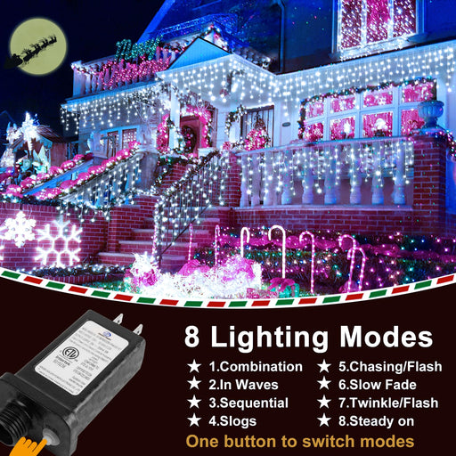 Kno Outdoor Christmas Lights 403Ft 1000 Led String Lights 8 Modes & Ti —  CHIMIYA