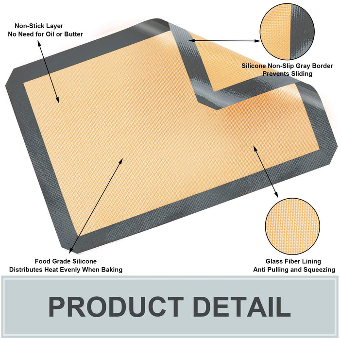 Silicone Baking Mat Fibreglass Non-stick Reusable Oven Sheet 