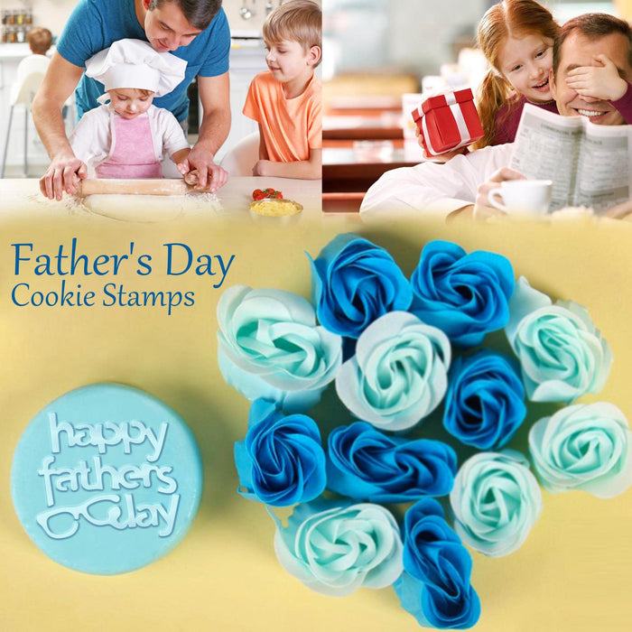 Father's Day Fondant Embosser"Happy Father's Day" Shape 3D Raised Design Cookie Stamps, Embosser Stamp for Fondant Stamp for Fondant, Icing, Cupcake, Cake Cookie Letter Stamp