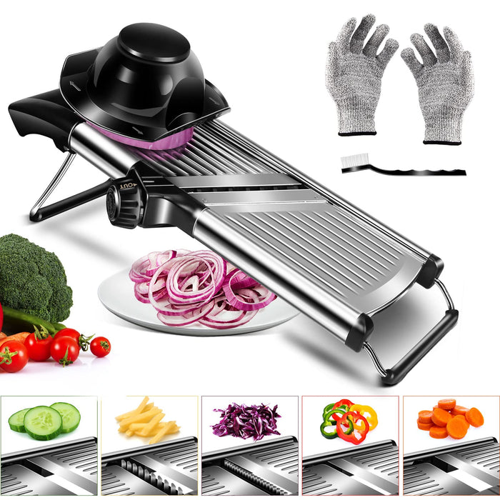 Vegetable Slicer, Multi Hand-held Mandoline Slicer, Adjustable Stainless  Steel Blade, Safety Food Grip And Non-slip Handle, Easy To Use And Clean,  Ideal For Slicing Fruits And Vegetable, Kitchen Gadgets, Cheap Items 