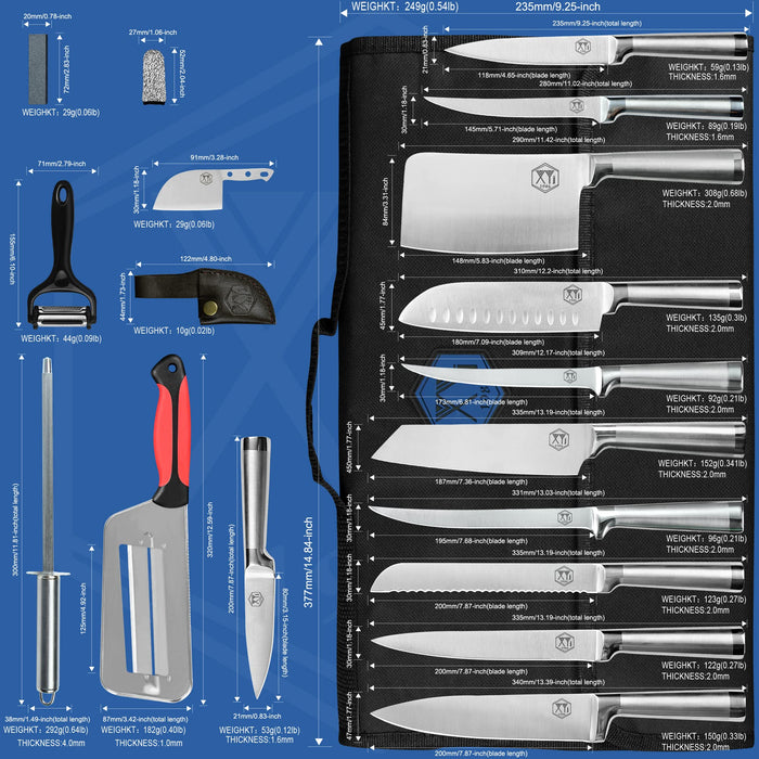 XYJ Authentic Since 1986,Professional Knife Sets for Master Chefs