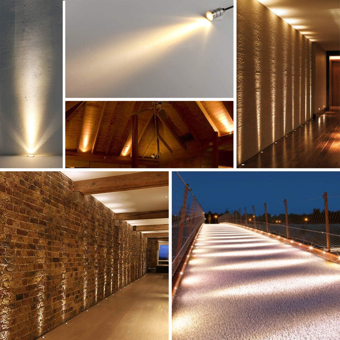 LED In Ground Well Light, Mini 15° Narrow Beam Angle Spotlight,1W 12V-24V DC, IP67 Waterproof Underground Outdoor Landscape Lightings ( Color : 4pcs Warm White , Size : 12v(1w) )