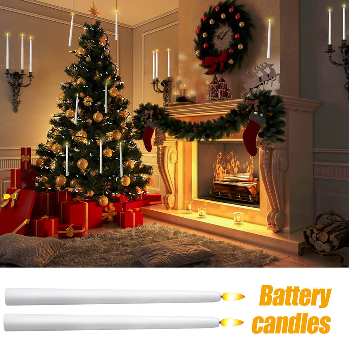 BBTO 12 Pcs Christmas Decor Gold LED Flameless Taper Candles Battery P —  CHIMIYA