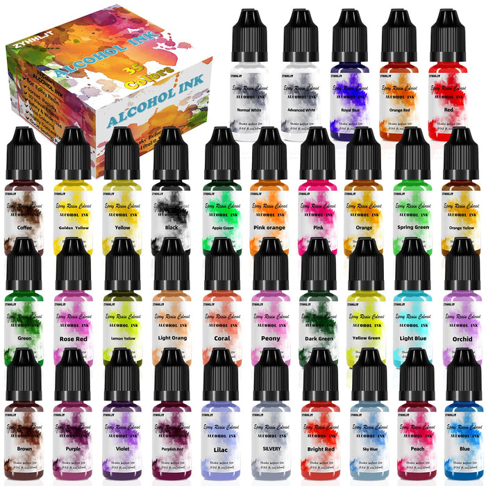 Alcohol Ink Set - 24 Vibrant Colors Alcohol-based Ink for Resin Petri Dish  Making, Epoxy Resin Painting - Concentrated Alcohol Paint Color Dye for