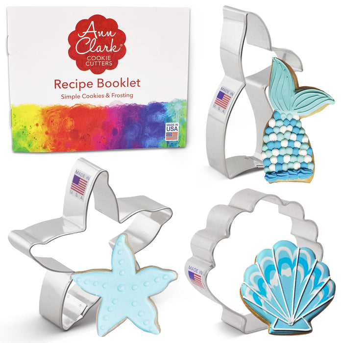 Mermaid Cookie Cutters 3-pc. Set Made in USA by Ann Clark