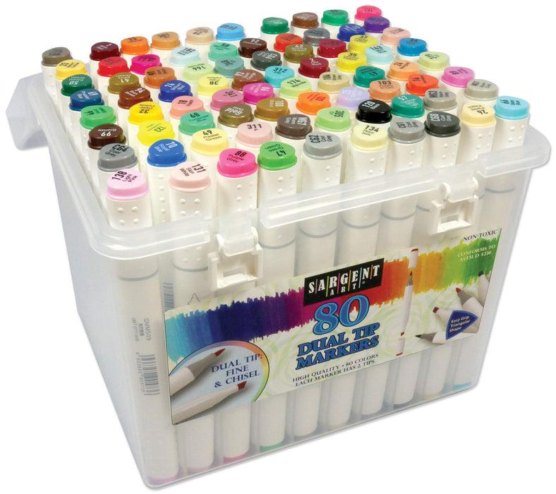Sargent Art 80 Count Dual Tip Artist Illustration Markers, Assorted Co —  CHIMIYA